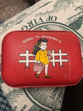 Vintage Trojan Luggage Company Red Vinyl Carry Case with Molded Handle